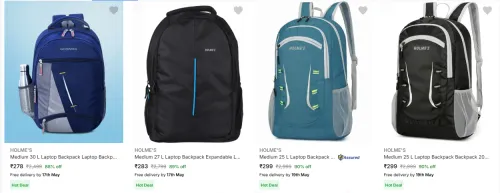 Image of HOLME'S Medium 30 L Laptop Backpack Minimum 85% Discount