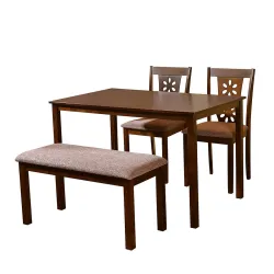 @home by Nilkamal Sutlej Rubber Wood Dining Table 4 Seater