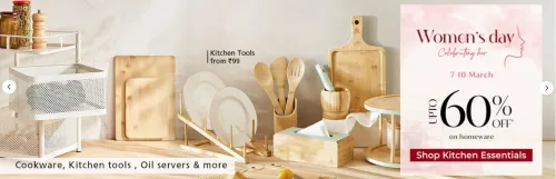 Image of Home Centre coupon : women's day celebrating upto 60% off on home & kitchen