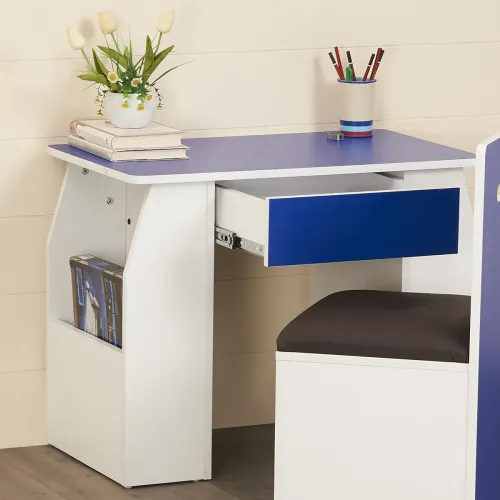 Image of Home Centre Engineered Wood Helios Oregon Kids Study Table - Blue and White