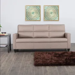 Home Centre Helios Clary Solid Wood Fabric 3-Seater Sofa – Beige
