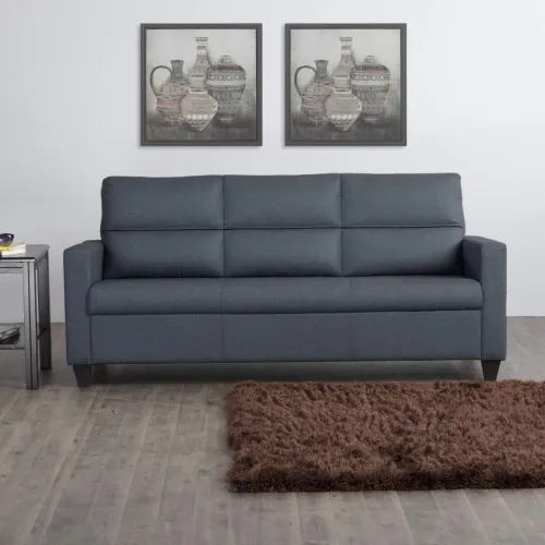 Image of Home Centre Helios Clary Fabric 3-Seater Sofa - Blue