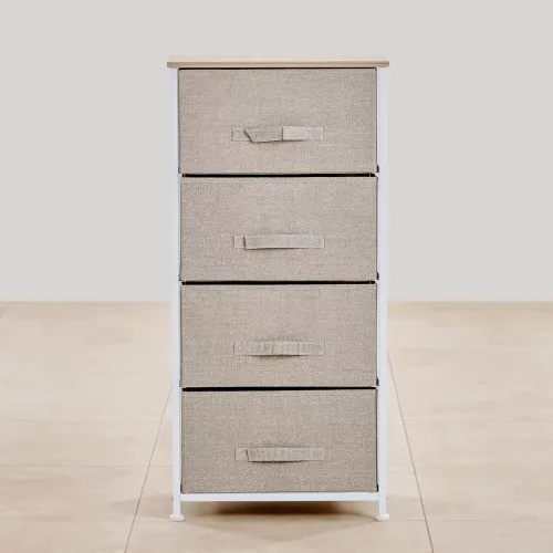 Image of Home Centre Helios Ethan 4-Tier Metal Cabinet (Beige)