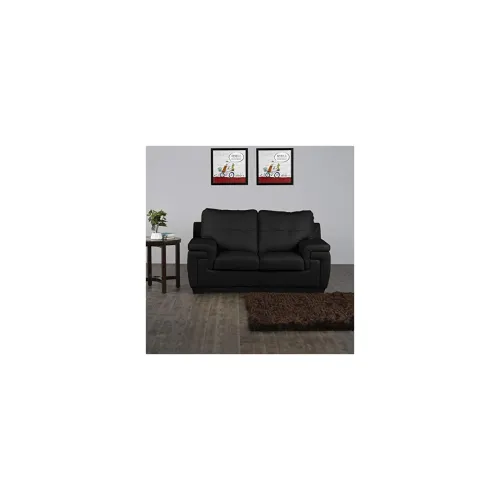 Image of Home Centre Kassel Faux Leather 2-Seater Sofa - Black