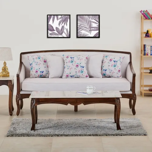 Image of Home Centre Victori Fabric 3-Seater Sofa Brown