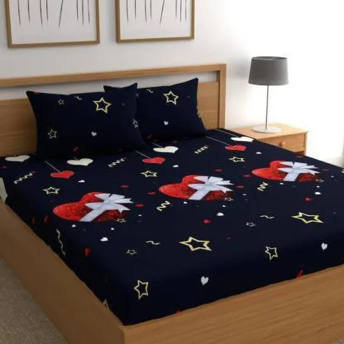 Image of Home Garage 180 TC Microfiber King 3D Printed Flat Bedsheet