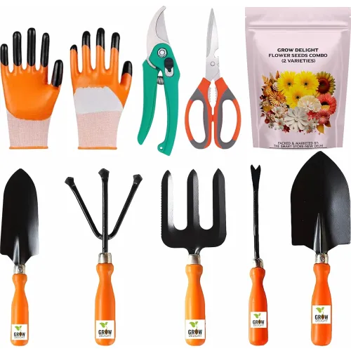 Image of GROW DELIGHT Gardening Tools Kit-9 Pcs Home Gardening Tool Set