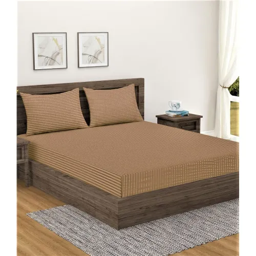 Image of Home Sizzler 300TC Cotton Double Bedsheet Pillow Covers, 90