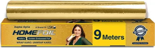 Image of Homefoil 9 Meter Golden Embossed Aluminium Foil, 12 Micron Thickness, Food Wrapping Aluminium (9 m).