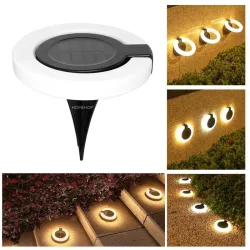 Homehop Solar Light Outdoor Garden Waterproof Decorative 17 LED Disc Lamp Automatic for Home, Garden, Step, Ground, Path