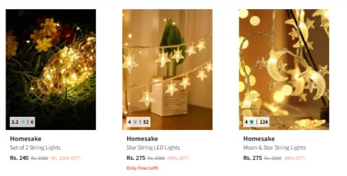 Image of Homesake String Light at Minimum 80% Discount