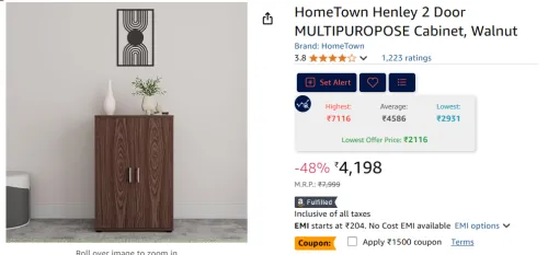 Image of HomeTown Henley 2 Door Cabinet.
