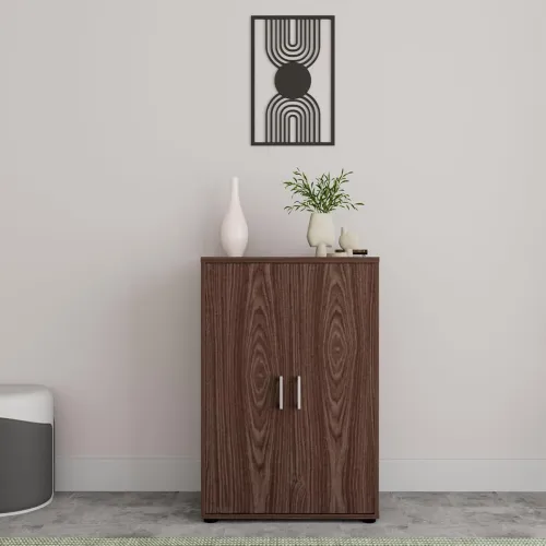 Image of HomeTown Henley 2 Door MULTIPUROPOSE Cabinet, Walnut