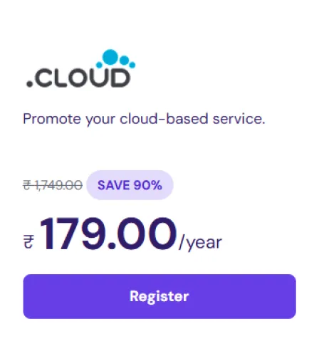Image of Hostinger Domain Offer : .Cloud Domain at ₹179