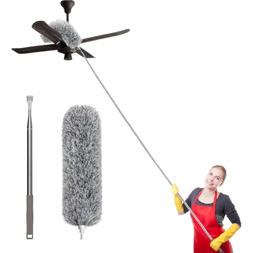 Image of Hotegxa Microfiber Feather Duster Extendable Duster with 100-inch Extra Long Pole