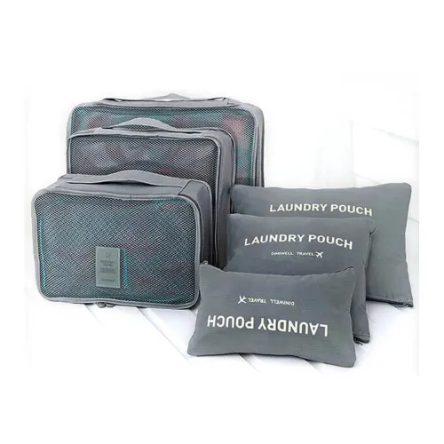 Image of House of Quirk Travel Packing Cubes Set (6 Pc, Grey)