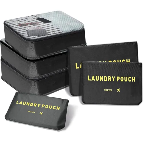 Image of House of Quirk Travel Packing Cubes Set (6 Pc, Black)