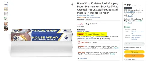 Image of House Wrap 50 Meters Food Wrapping Paper
