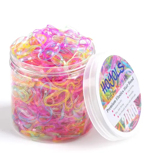 Image of Hoyols 2000 Small Baby Toddler Rubber Bands Hair Ties Ponytail Elastic Multi Color for Kids Girls