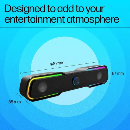 Image of HP DHE-6002 Wired Speaker, 3.5mm aux connectivity, Surround Sound, PC and Phone Compatible