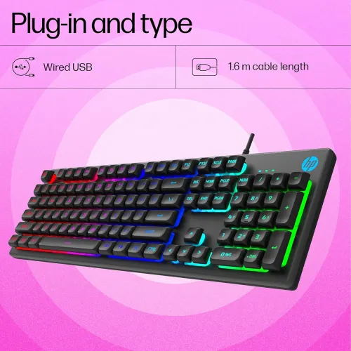 Image of HP K500F Backlit Membrane Wired Gaming Keyboard