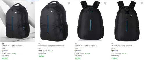 Image of HP Laptop Backpack minimum 75% Discount