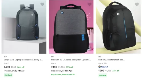 Image of HP Large Laptop Backpack @ Flat 73% Discount | Start ₹299