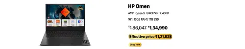 Image of HP Omen AMD Ryzen 9 @ ₹121828 on Amazon Prime Day Sale