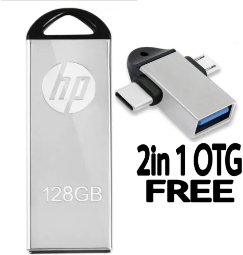 Image of HP Flash Drive 128 GB Pen Drive with Tablet USB 2.0 Metal Case