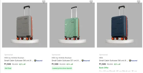 Image of HRX 56cm Cabin Suitcase up to @ ₹82% Discount