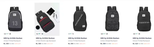Image of HRX by Hrithik Roshan Backpack starting @ ₹559