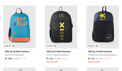 Image of HRX by Hrithik Roshan Unisex Backpack Starting at just ₹390