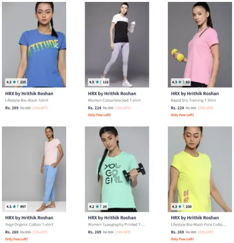 Image of HRX by Hrithik Roshan Brand Women's Clothing @ Minimum 70% Discount