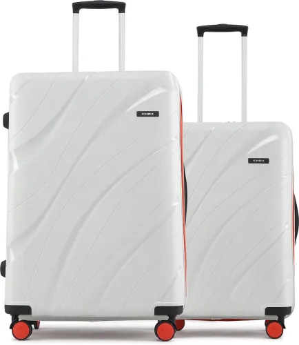Image of HRX by Hrithik Roshan Hard Body Set of 2 Luggage 8 Wheels - Madrid - Silver