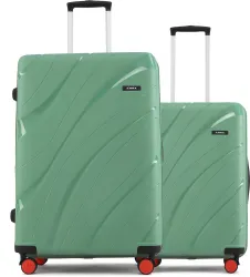 HRX by Hrithik Roshan Hard Body Set of 2 Luggage 8 Wheels - Madrid - Green
