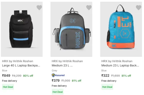 Image of HRX by Hrithik Roshan Medium Laptop Backpack Starting At @₹322