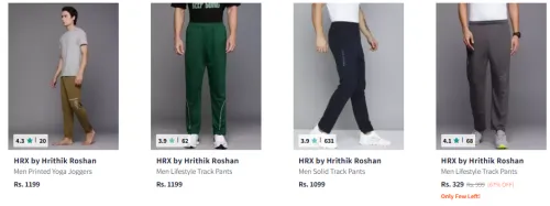 Image of HRX by Hrithik Roshan Men Cargo Joggers Minimum 60% Discount