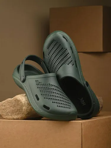 Image of HRX by Hrithik Roshan Men Clogs Sandal (Green , 8)