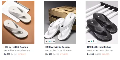 Image of HRX by Hrithik Roshan Men Fashion Flip Flop Starting @ ₹300