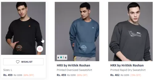 Image of HRX by Hrithik Roshan Men Printed Oversized Sweatshirt Starting At @₹459
