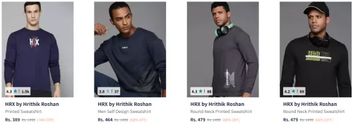 Image of HRX by Hrithik Roshan Men Sweatshirt is Available at 55%-75% Discount
