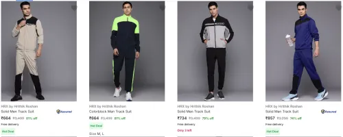 Image of HRX by Hrithik Roshan Men Track Suit @ Up to 80-90% Discount
