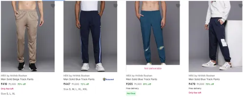 Image of HRX by Hrithik Roshan Men Track Pants @ Up to 70-80% Discount