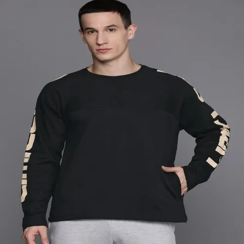 Image of HRX by Hrithik Roshan Pure Cotton Printed Detail Lifestyle Sweatshirt