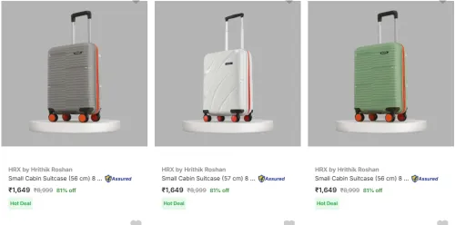 Image of HRX by Hrithik Roshan Small Cabin Suitcase Flat 80% Discount