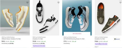 Image of HRX by Hrithik Roshan Sneakers For Men Up to 85-90% Discoumt