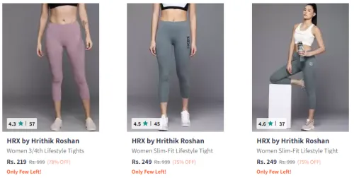 Image of Hrx By Hrithik Roshan Tights Up to 78% Discount