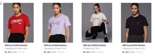 Image of HRX by Hrithik Roshan Typography Printed T-shirt Starting At @₹251