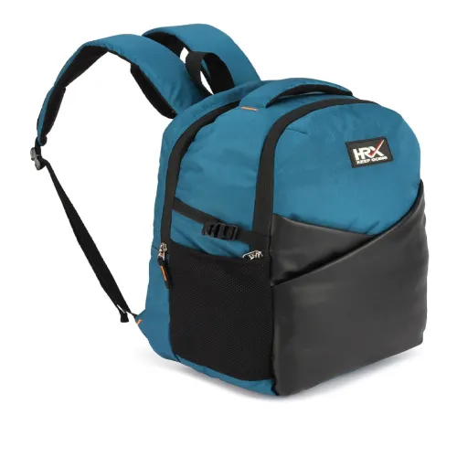 Image of HRX by Hrithik Roshan Unisex Black & Blue Colourblocked Backpack