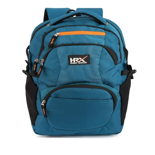Image of HRX by Hrithik Roshan Unisex Teal Blue Lightweight Water Resistance Backpack